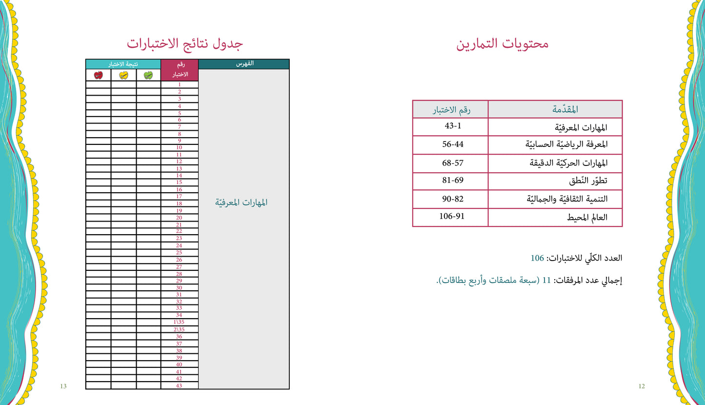 آباء وأبناء، اختبارات للأطفال 5-6 سنوات