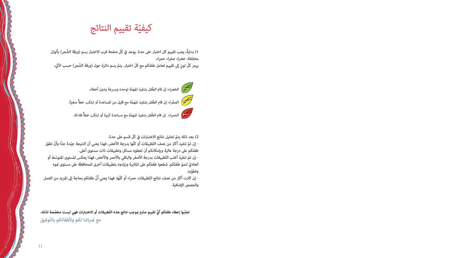 آباء وأبناء، اختبارات للأطفال 4-5 سنوات