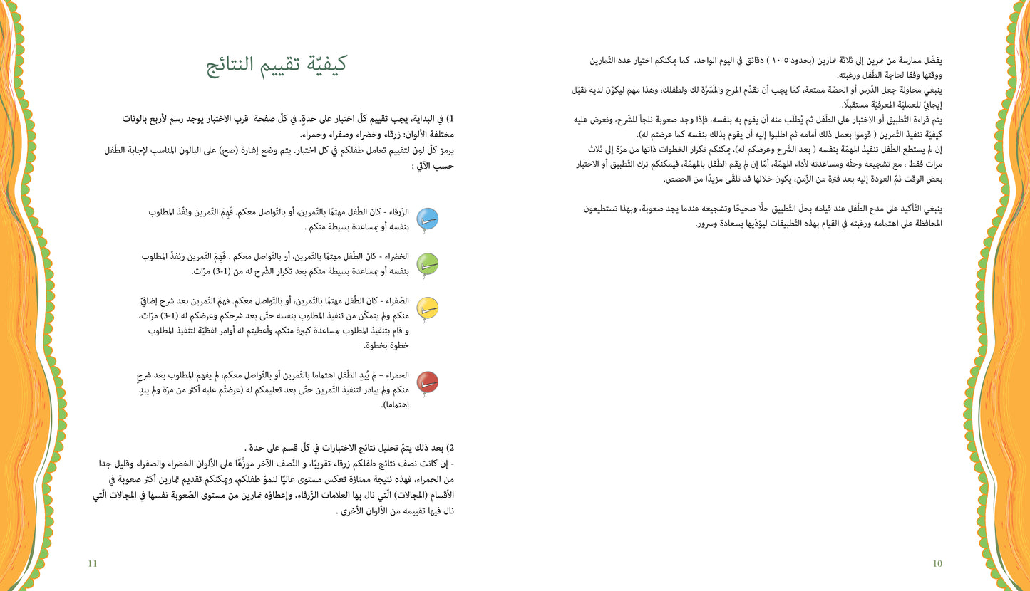 آباء وأبناء، اختبارات للأطفال 2-3 سنوات